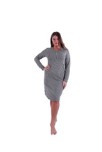 Load image into Gallery viewer, Women LS Dress Black Houndstooth
