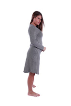Load image into Gallery viewer, Women LS Dress Black Houndstooth
