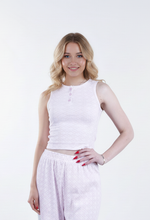 تحميل الصورة إلى عارض المعرض، Women Tank Top Rib Pajama - Pink Square Plaids