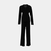 Load image into Gallery viewer, LS PAJAMA WITH PANTS Black
