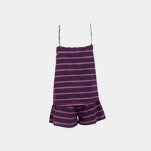 Load image into Gallery viewer, SLIP PAJAMA WITH SHORT Burgundy stripes
