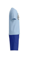 Boys SS Round Neck T-Shirt with Short Pajama Set – Bright White