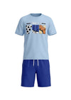 Boys SS Round Neck T-Shirt with Short Pajama Set – Bright White