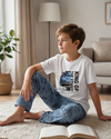 Boys SS Round Neck T-Shirt with Pants Pajama Set – Bright White