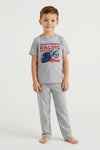 Boys SS Round Neck T-Shirt with Pants Pajama Set – Cool Gray 4C Melange