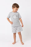 Boys SS Round Neck T-Shirt with Short Pajama Set – Glacier Gray