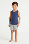 Boys Sleeveless Cotton Top – Maritime Blue
