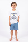Boys SS Round Neck Cotton T-Shirt – Bright White