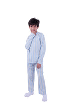 Load image into Gallery viewer, Boy LOUNGE PANTS oatmeal blue stripe
