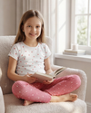 Girls SS T-Shirt With Rib Legging Pajama Set – White Small Heart