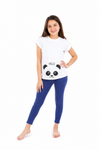 Girls Short Sleeve Pajama with Rib Legging -Bright White