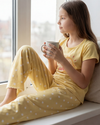 Girls SS T-Shirt With Rib Legging Pajama Set – Mellow Yellow