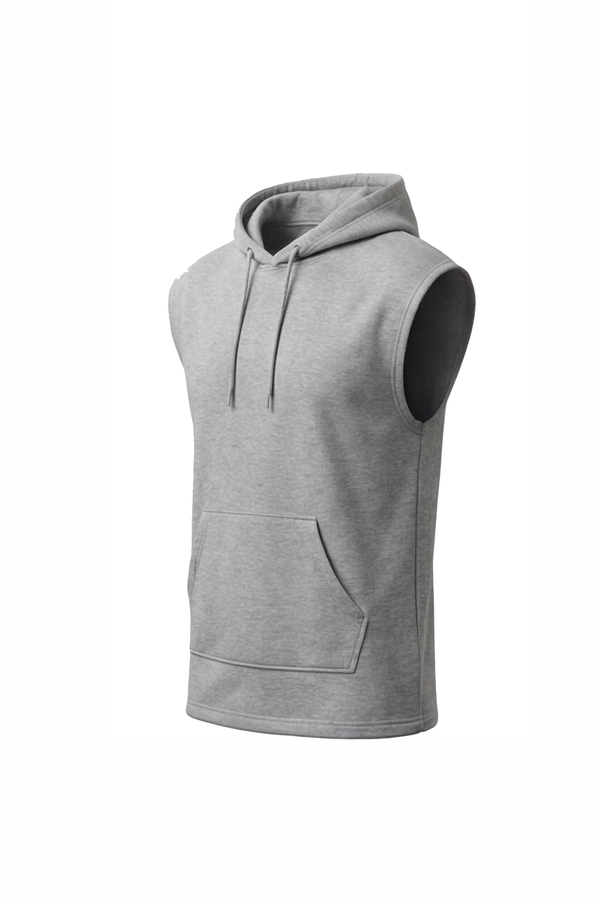 Men Sleeveless Hoodie – Cool Gray 4C
