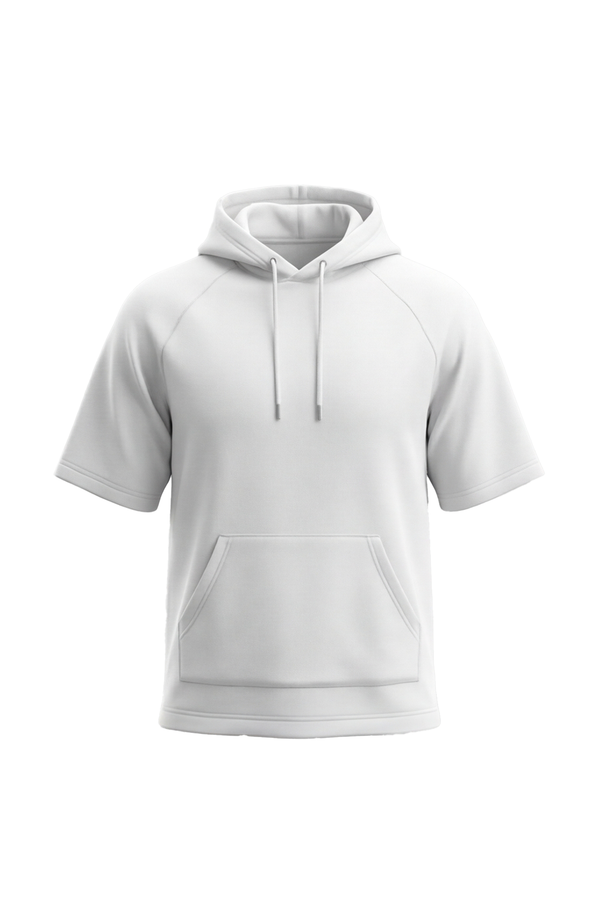 Men Short Sleeve Hoodie – Bright White