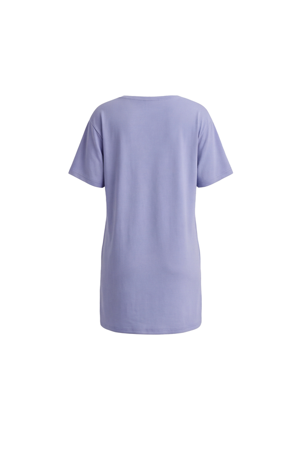 قميص نوم حريمي قطن نص كم Baby Lavender – راحة وأناقة هادئة