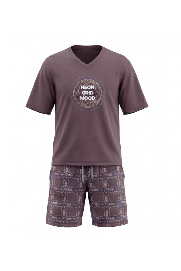Men V-Neck Cotton Pajama Set – Flint