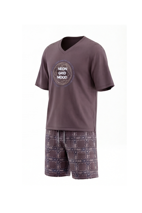 Men V-Neck Cotton Pajama Set – Flint
