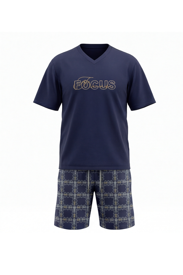 Men V-Neck Cotton Pajama Set – Naval Academy