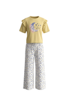 Girls SS T-Shirt With Wide-Leg Pants Pajama Set – Mellow Yellow