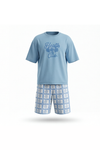 Men Oversized Cotton Pajama Set – Sky Blue