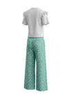 بيجامة بناتي تيشيرت نص كم مع بنطلون واسع Bright White – نقاء عصري وراحة مرنة