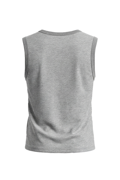 تيشيرت أولادي بدون أكمام قطن Cool Gray 4C Melange – راحة يومية بإطلالة عصرية