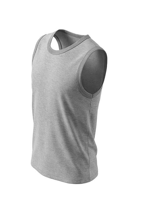 تيشيرت أولادي بدون أكمام قطن Cool Gray 4C Melange – راحة يومية بإطلالة عصرية