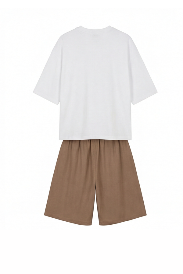 Men Oversized Cotton Pajama Set – Bright White