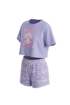 Girls SS Oversize Cropped T-Shirt With Wide-Leg Short Pajama Set – Baby Lavender