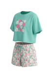 بيجامة بناتي تيشيرت أوفر سايز كروب نص كم مع شورت واسع Cabbage – انتعاش عصري بلمسة مميزة