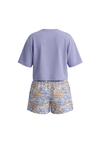 Women SS Oversize Cropped T-Shirt with Wide-Leg Shorts Pajama Set – Baby Lavender