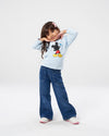 Disney GIRLS FRILL LS BLUE T-SHIRT