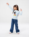 Disney GIRLS FRILL LS BLUE T-SHIRT