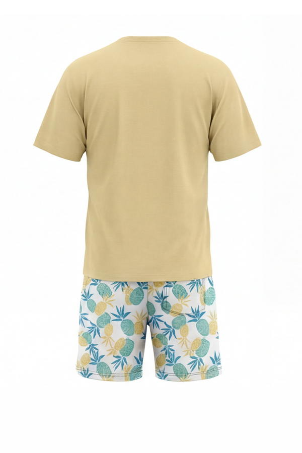 Men Round Neck Cotton Pajama Set – Mellow Yellow