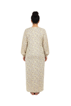 تحميل الصورة إلى عارض المعرض، Women’s 3/4 Sleeve Dress with Gathering – Yellow Small Flower