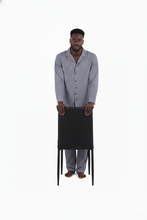 Load image into Gallery viewer, Men’s Long Sleeve Pajama with Buttons – Black Houndstooth