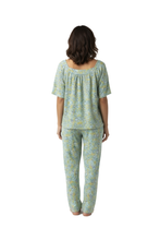 Load image into Gallery viewer, Women’s Short Sleeve Pajamas – Blue Small Flower