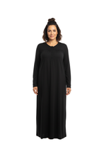 تحميل الصورة إلى عارض المعرض، Women’s Long Sleeve Dress with Neck Lace – Moonless Night
