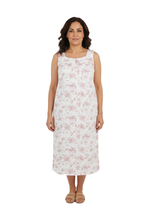 تحميل الصورة إلى عارض المعرض، Women’s Sleeveless Woven Dress – White Flying Flower
