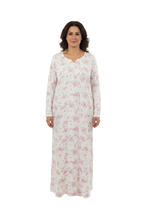 تحميل الصورة إلى عارض المعرض، Women’s 3/4 Sleeve Dress with Gathering – White Flying Flower
