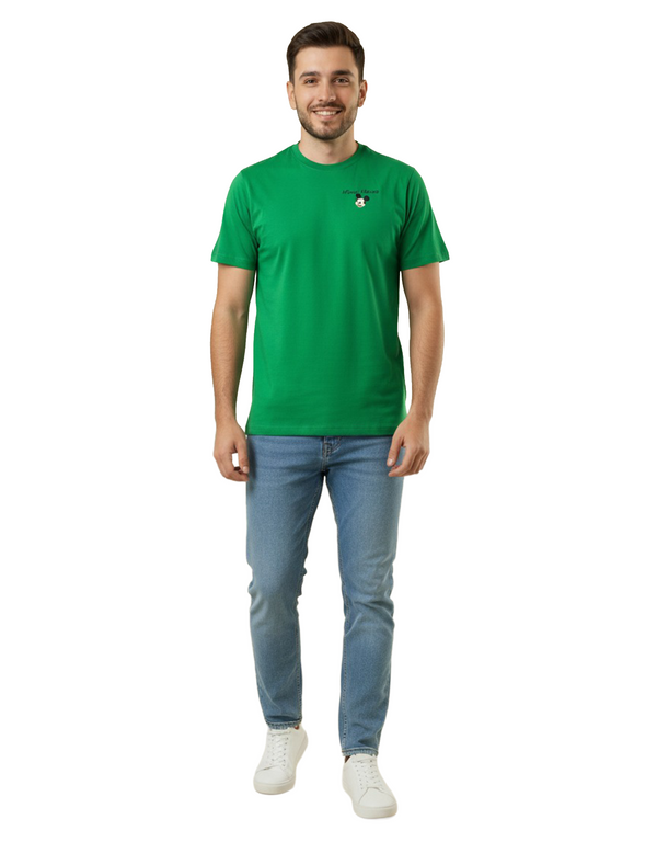 Disney Mickey Mouse Men’s 100% Cotton Oversize Short Sleeve T-Shirt – Bright Green
