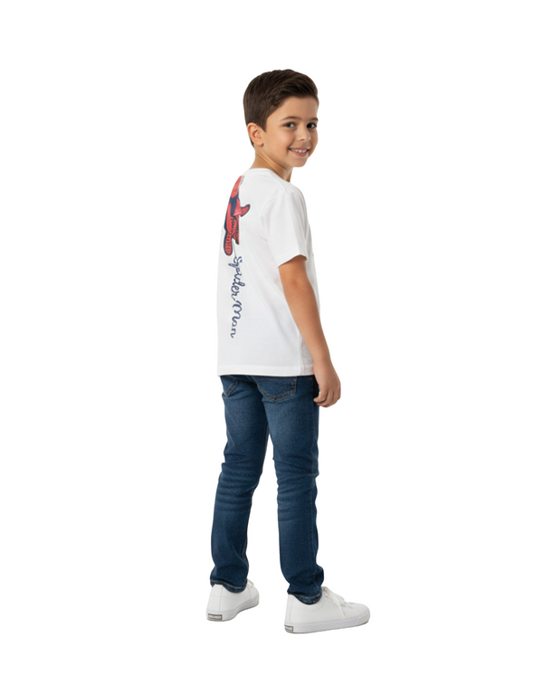 Boys Spider-Man Cotton T-Shirt – Bright White