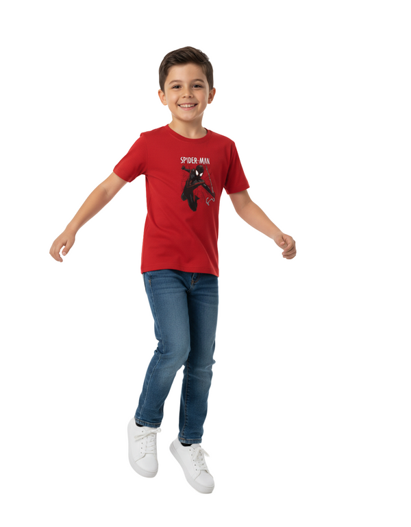 Boys Spider-Man Cotton T-Shirt – Red