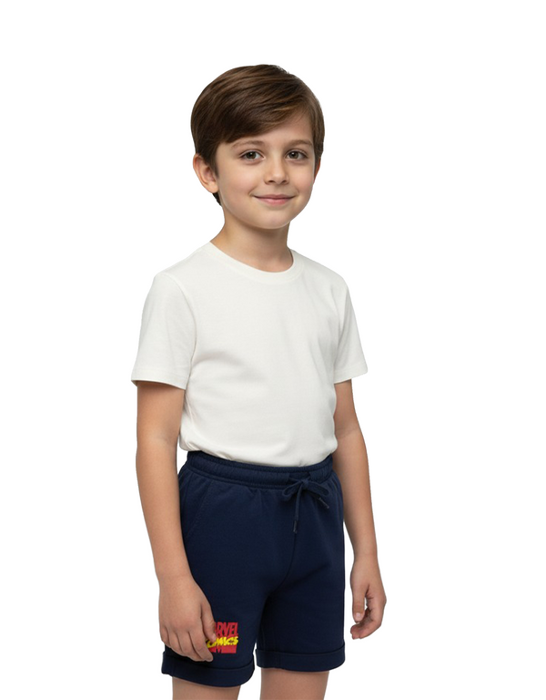 Marvel Avengers Boys’ 100% Cotton French Terry Shorts – Maritime Blue