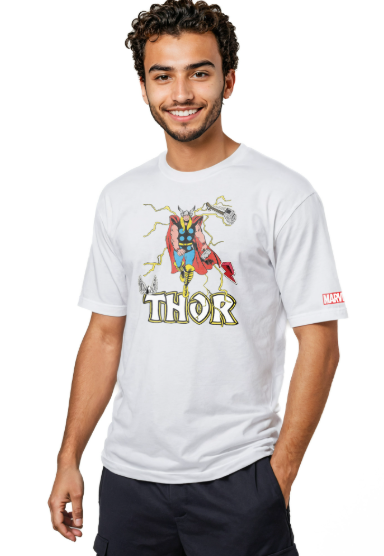 تي شيرت ثور للرجال باللون الأبيض