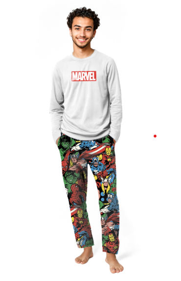 بيجامات أفنجرز البيضاء للرجال