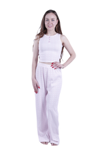تحميل الصورة إلى عارض المعرض، Women Tank Top Rib Pajama - Pink Square Plaids
