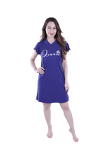 Load image into Gallery viewer, Women Short Sleeve Frill Dress - Blue Depths

