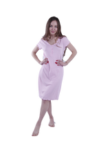 Load image into Gallery viewer, Women Short Sleeve Rib Dress - Ballerina
