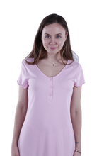 Load image into Gallery viewer, Women Short Sleeve Rib Dress - Ballerina
